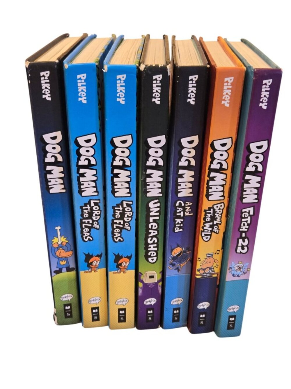 Dog Man Series By Dav Pilkey 6-Books Hardcover Graphic Novels For Kids